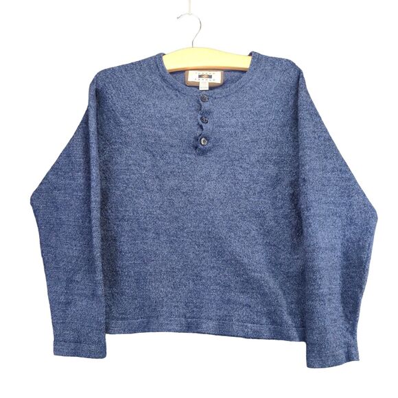 Joseph Abboud Merino Wool Blend Sweater Women Size XXL Blue 1/4 Button Henley - Picture 1 of 11